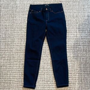 Nanette Dark Blue High-Rise Skinny Jeans with Tapered Legs
